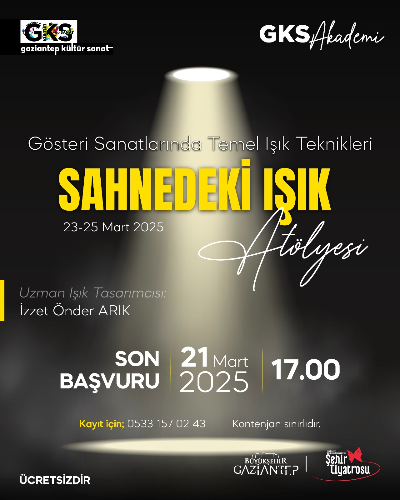 🎭 Uzman Işık Tasarımcısı Önder Arık ile “Sahnedeki Işık” Atölyesi! 💡✨